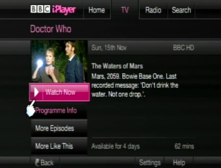 BBC iPlayer on a Wii - About to play