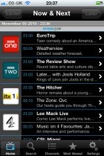 TV listings on an iPhone