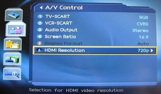 One of the PVR9300 settings screens