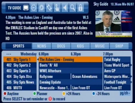 The old Sky+ Guide Layout, from 2011