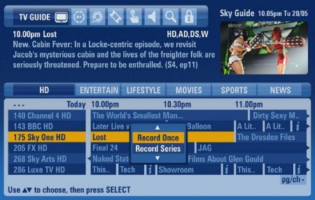 New-look Sky EPG