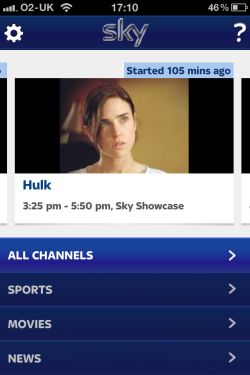 Sky Go on iPhone