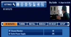 Sky HD installer menu